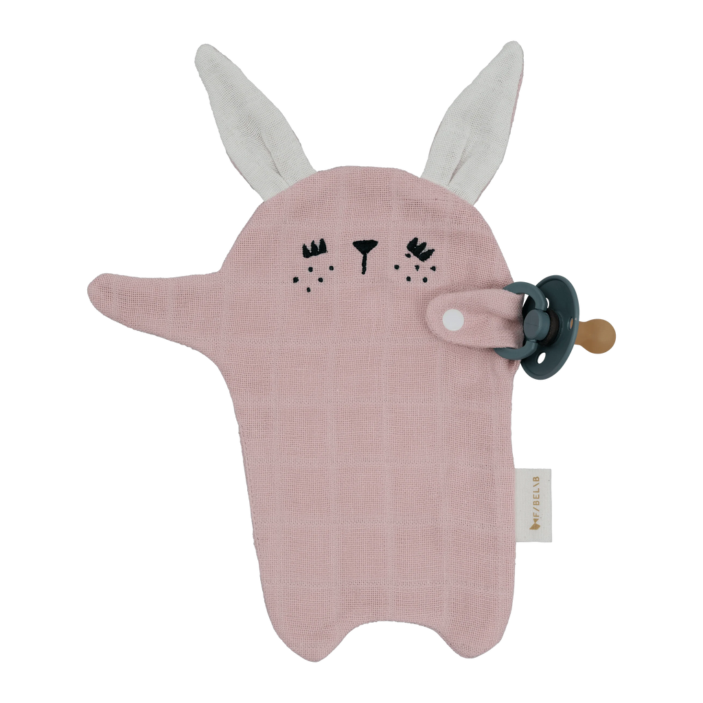 Fabelab Pacifier Muslin Cuddle | Bunny - Mauve Pink