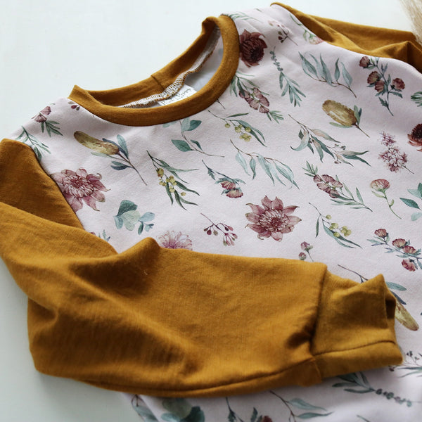 Bush Blossom Crew Sweater | Merino & French Terry | NZ Handmade